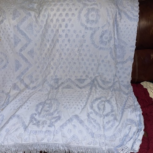 Vtg chenille 100 cotton blue - vtg,