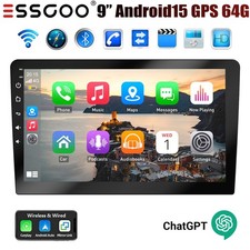 9"Double 2Din Android15 Chatgpt Car Radio GPS WIFI Carplay Touch Screen 4+64G BT