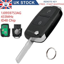 For Skoda Fabia Octavia Rapid Seat Alhambra Altea Remote Flip Key Fob 2B 433MHz
