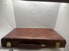 Vintage Backgammon Board Complete Set Leather Case Manuals Brown