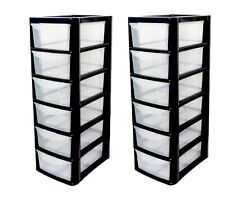 2 X SMALL TOWER UNIT 6 DRAWER