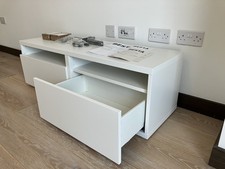 IKEA BESTA White TV Unit with 2 Draws Excellent Condition