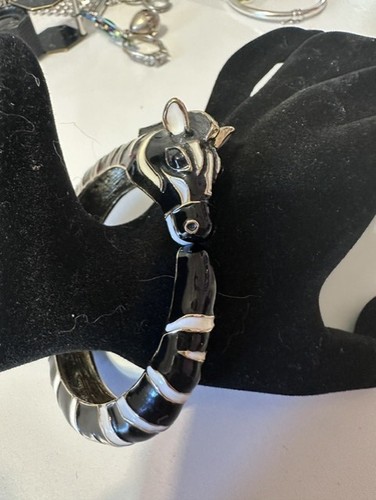 Vintage enameled zebra head - vintage,