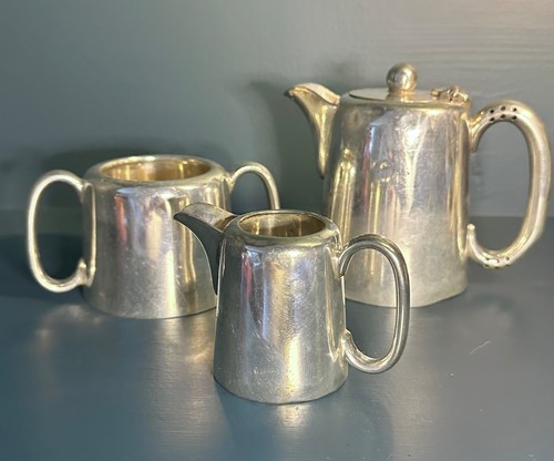 Silver piece tea set - silver,