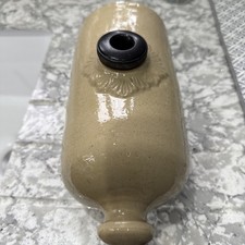 Large Antique Stone Hot Water Bottle Foot Warmer Bed Airer Beige with Stopper