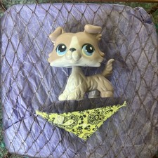 Littlest Pet Shop Authentic Collie #67 With Green Bandana