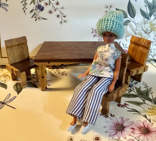Vintage handmade dolls table - vintage,