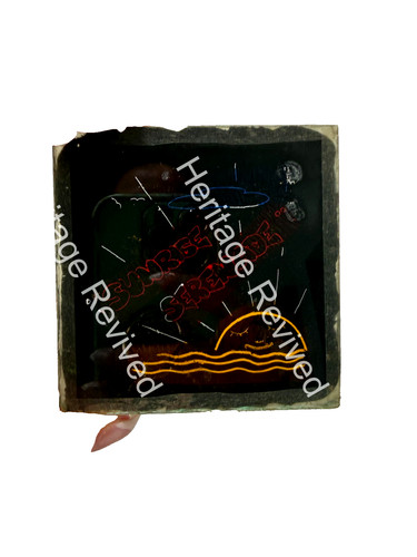 Antique glass painted slide - glass,