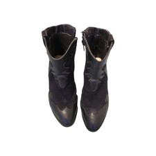 Black Suede Leather Cowboy