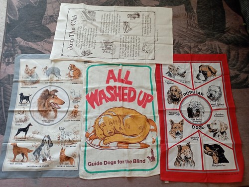 Vintage dog tea - tea, towels