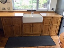 DOUBLE BUTLER SINK APPLIANCE UNIT/TRADITONAL WAXED FINISH-HARDWOOD OR SOFTWOOD