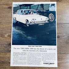 Triumph 2000 Vintage 1960s Original Car Advertisement Poster Classic Auto Ad