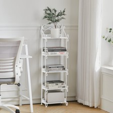 Rustic Metal Bookcase Bookshelf 5 Tier Industrial Storage Display Shelving Units