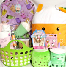 NEW BOBBA BUBBLE TEA GIFT BASKET PILLOW BLANKET BLUETOOTH SPEAKER BACK PACK