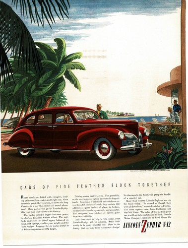 1940 lincoln zephyr red - 1940,