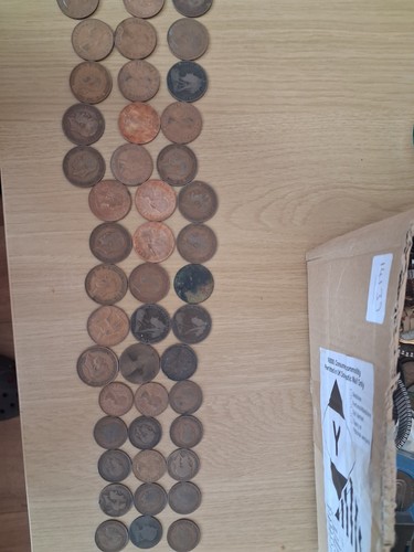 Joblot old pennies and - of, half
