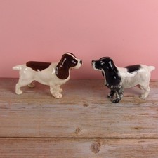 Vintage Beswick England Spaniel Dog Figurines Ornaments Pottery