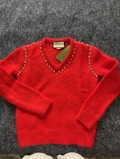 Gucci Spike-Stud Jumper In Red