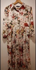 Flowy Cream Dress with Floral