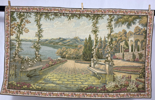 Vintage french terrace lake - french,