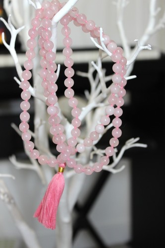 Rose quartz japa mala - rose,