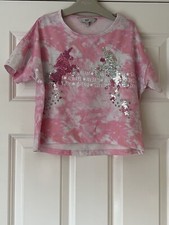 Beautiful Girls Miss E-VIE Size 9-10 Years Pink Sequins Unicorn Top VGC