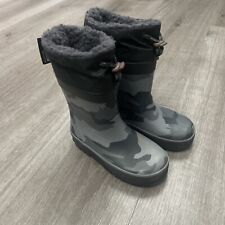 Next Camo Grey Thermal Thinsulate™ Lined Cuff Wellies boys kids wellington boots