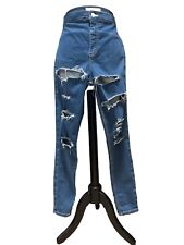 Topshop Women Ripped Denim Jeans W31 L26.5 Inches