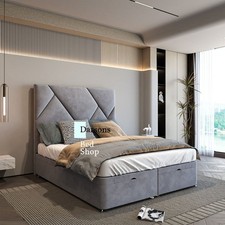 Double King Divan Ottoman Bed Deep Lift Up Storage Base 48”/54” Headboard - UK