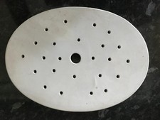 Antique White Ceramic Meat Drainer circa 1900