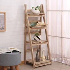4 Tier Wooden Ladder Folding