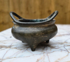 Chinese Antique Bronze Censer c19th Xuande Mark 350 grams Traces of Gilding QING