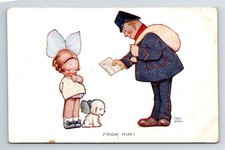 Children: Mabel Lucie Attwell. 'From Him'. Postman Delivers Letter. Unposted.