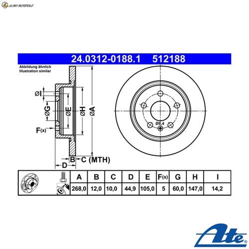 Brake disc 0312 - brake,