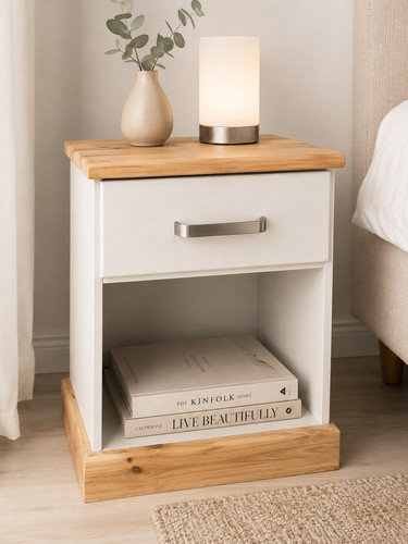 Light grey pine - bedside, table