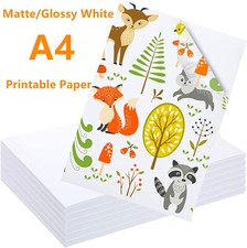 A4 Printable Vinyl Sticker Paper Label for Inkjet Laser Printer A4 Glossy White
