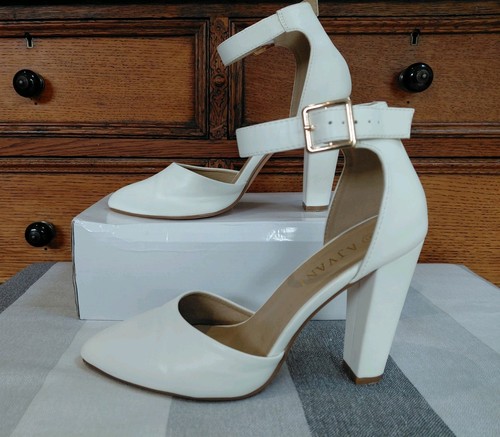 Womens cream white block - block, heels