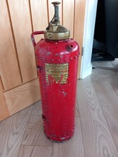 Vintage Rivetted Red Fire Extinguisher Water Type SA2 Industrial Steampunk Retro