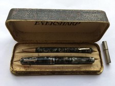 SCARCE C1930s VINTAGE WAHL EVERSHARP FOUNTAIN PEN&PENCIL SET IN ORIG BOX