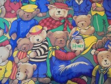 vintage  fabric. Teddy bears