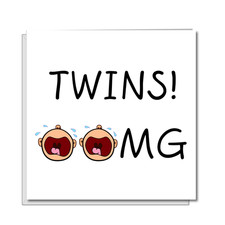 Twins Congratulations Card New