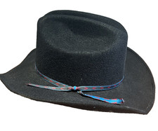 Santo Niño Mexican 5X Wool Cowboy Hat Sombrero Black Western Fedora Felt