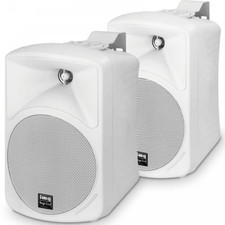 Pair of High Quality Wall Mount PA Speakers 8 Ohms 20W in White with Brackets