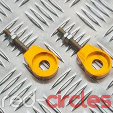 GOLD 12mm ALLOY PIT DIRT BIKE CHAIN TENSIONERS ADJUSTER PITBIKE 50cc 110cc 125cc