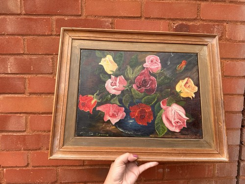 Vintage floral oil - vintage,