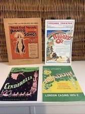 X 4 VINTAGE XMAS PANTOMIME SOUVENIR PROGRAMS, WIZARD OF OZ,CINDERELLA ETC