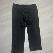 M&S Luxury Corduroy Trousers W40 L31 Mens Grey Stretch Straight Leg Tailored Fit