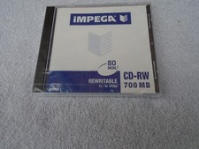Impega CD-RW REWRITABLE Compact disc 700MB 80 MIN 1-4X SPEED - NEW/SEALED