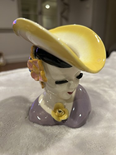 Vintage ceramic lady head face - ceramic,