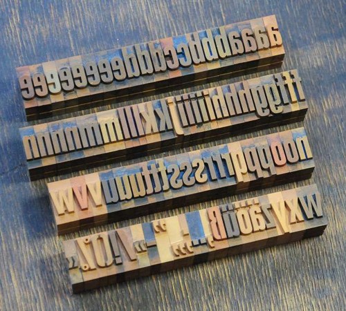 Letterpress printing - a-z,